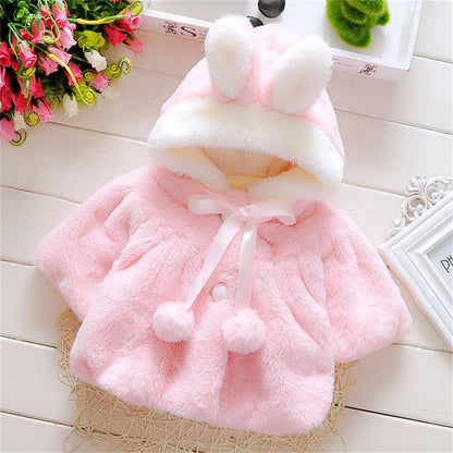 New cape girl autumn and winter wool sweater shawl baby ear fleece jacket cape