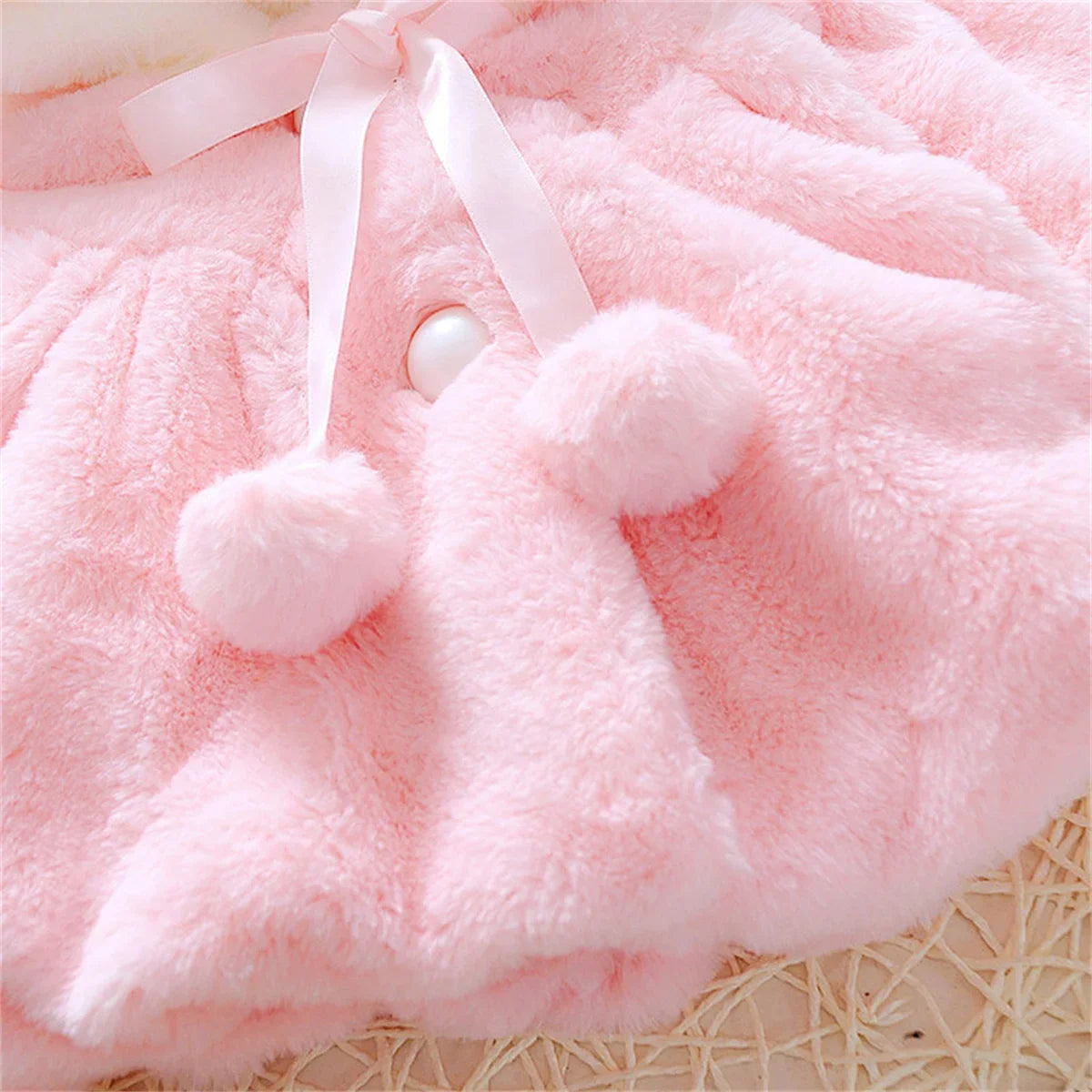 New cape girl autumn and winter wool sweater shawl baby ear fleece jacket cape