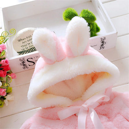 New cape girl autumn and winter wool sweater shawl baby ear fleece jacket cape