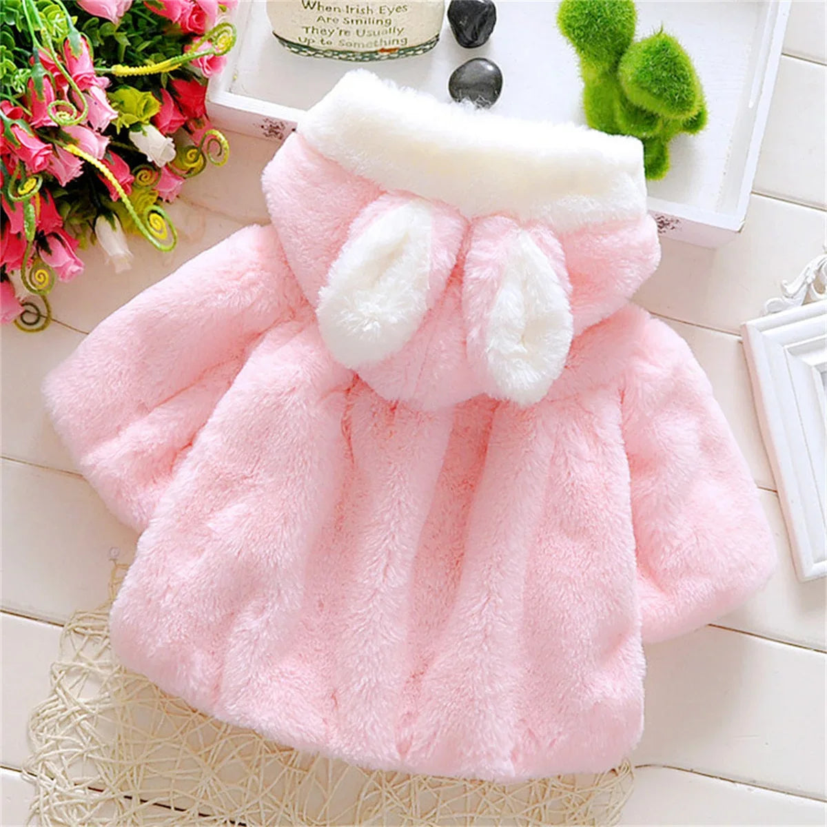 New cape girl autumn and winter wool sweater shawl baby ear fleece jacket cape