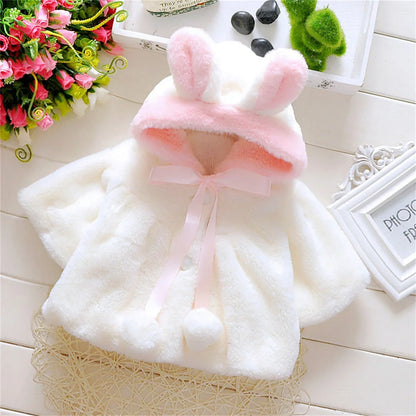 New cape girl autumn and winter wool sweater shawl baby ear fleece jacket cape